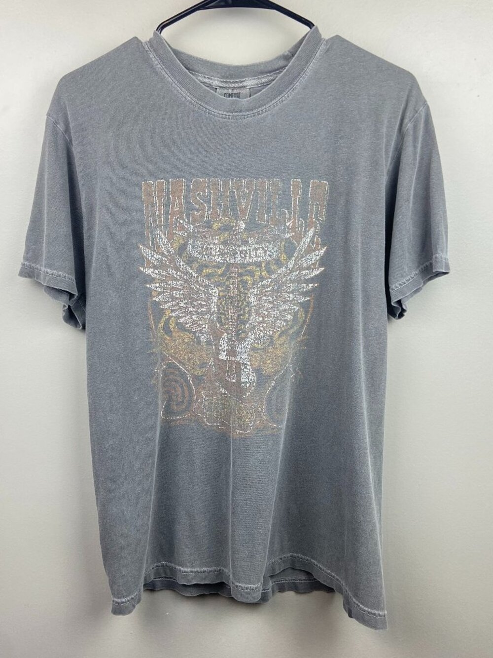 Comfort Colors Vintage Grey Nashville Tennessee T-Shirt Size Medium 100% Cotton